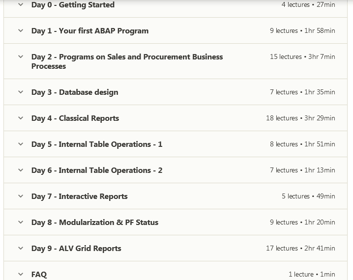 SAP ABAP Course Contents
